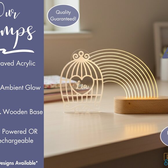 Rainbow Love Night Light – Personalized LED Nightlight - Picture 3 of 8